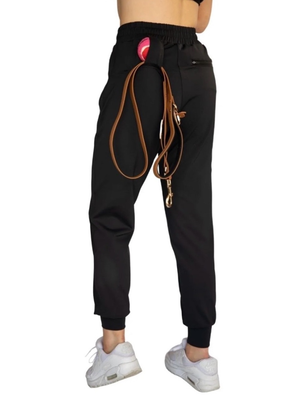 The Gentle Pit The Pack Unisex Jogger Size L Black Performance Stretch Dog Walk